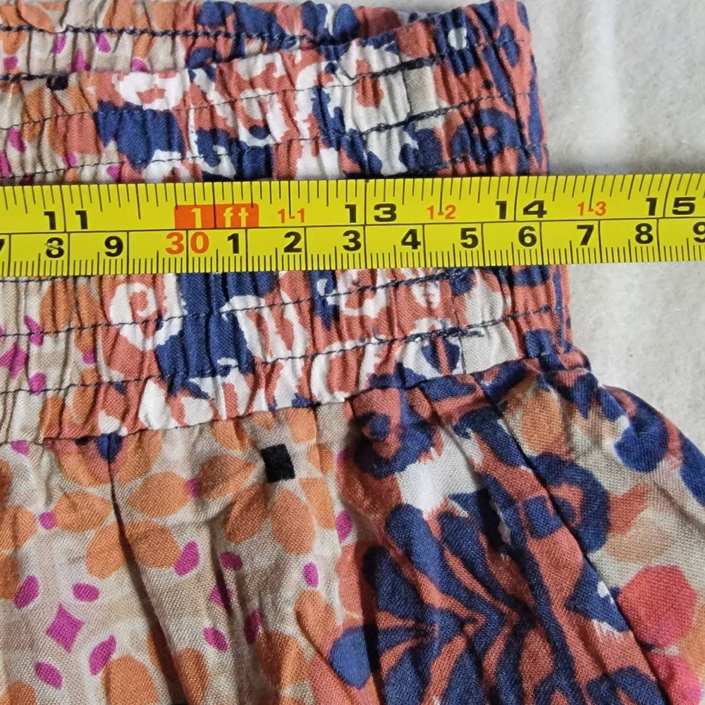 Cabi Isabel Ruffle Skirt Pull On Patchwork Floral… - image 4